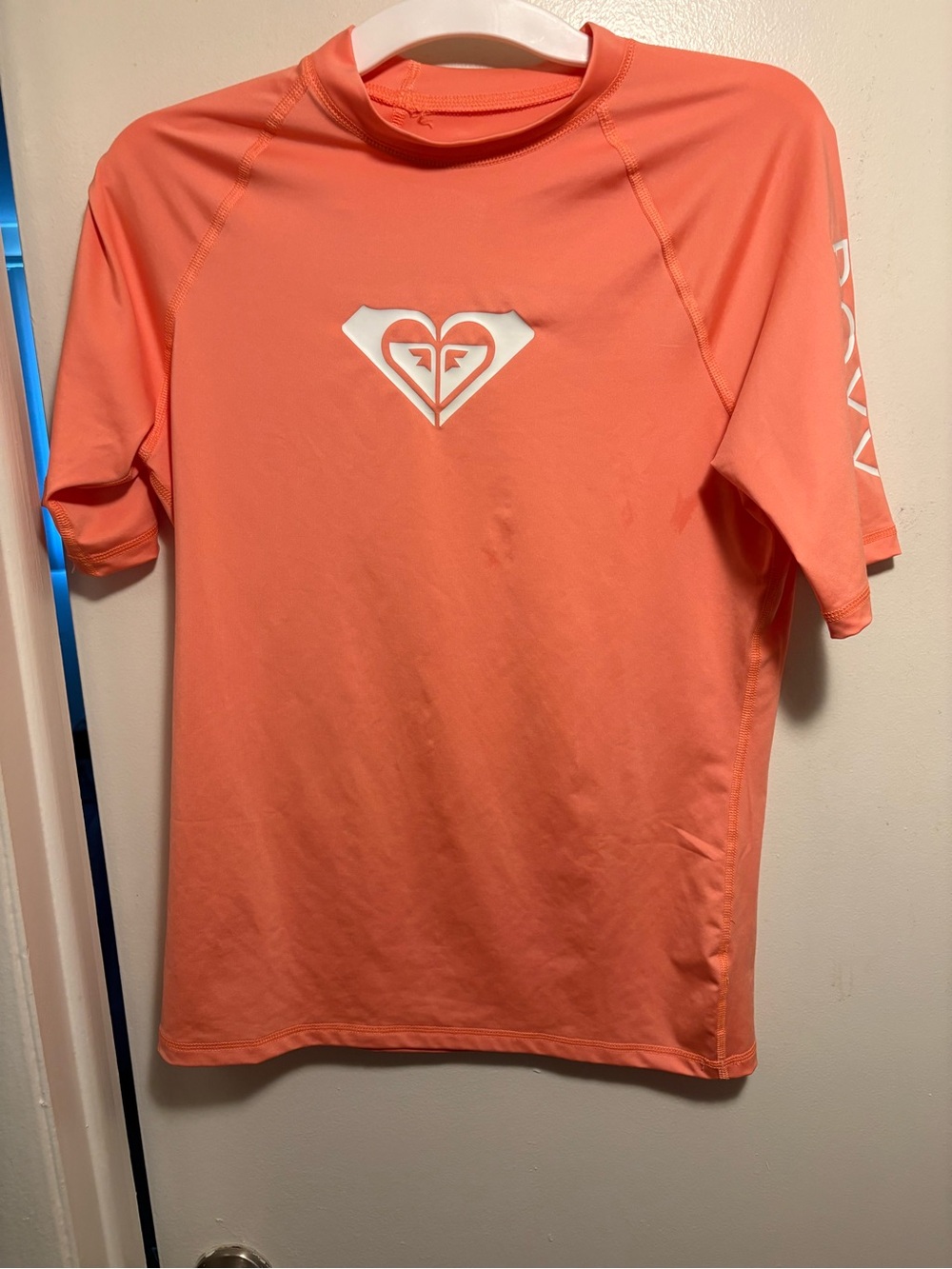 Roxy Coral Short Sleeve Rash Guard with White Logo